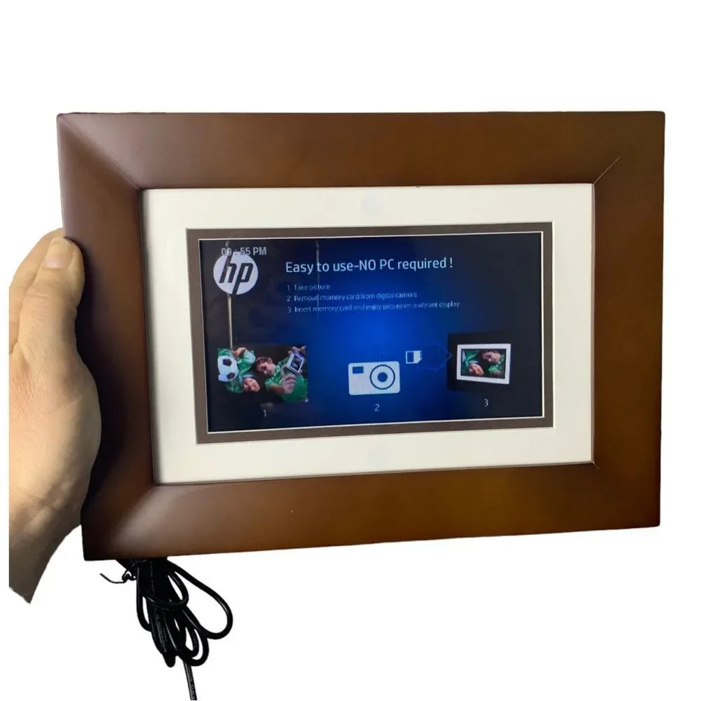 HP 7” Digital Picture Frame DF730V1 800 Pictures NEW Open Box Tested